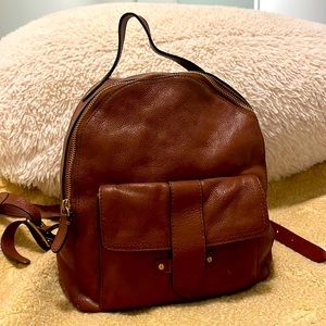 Frye brown leather small backpack